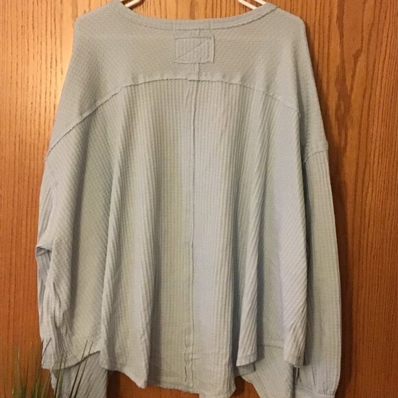 NWOT Free People Coraline Thermal Baby Blue size- MEDIUM - Picture 5 of 5